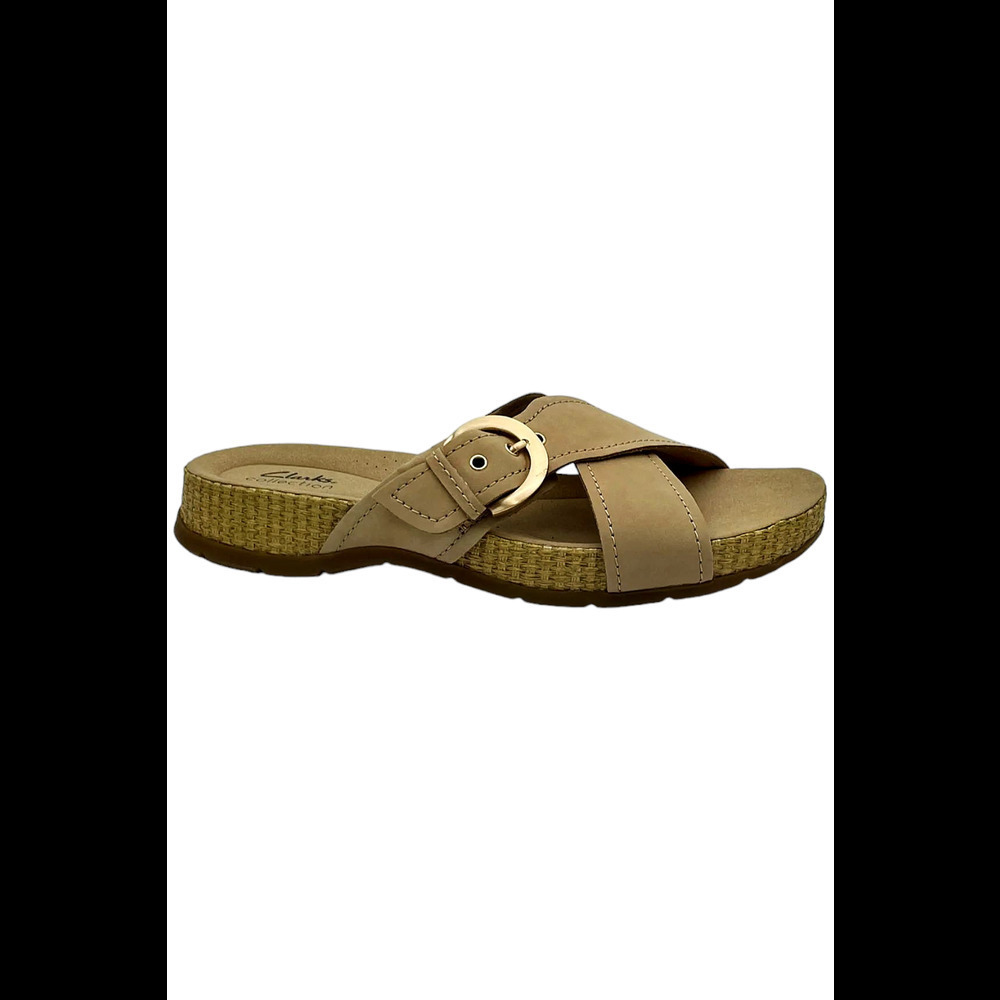 Clarks Collection Leather Slide Sandals Reileigh … - image 1
